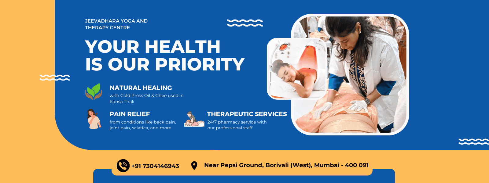 Blue White Minimalist Hospital Service Health Banner