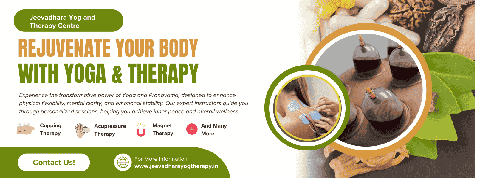 Green and Brown Modern Alternative Medicine Services Banner Landscape